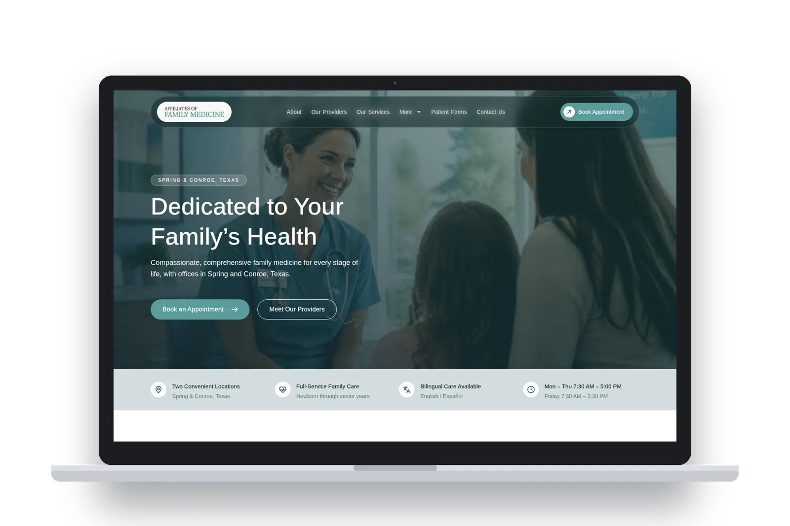 Affiliates of Family Medicine website by Beefy Marketing