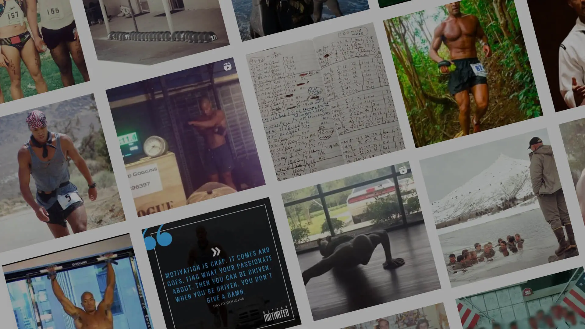 David Goggins early Instagram feed curated by Beefy Marketing