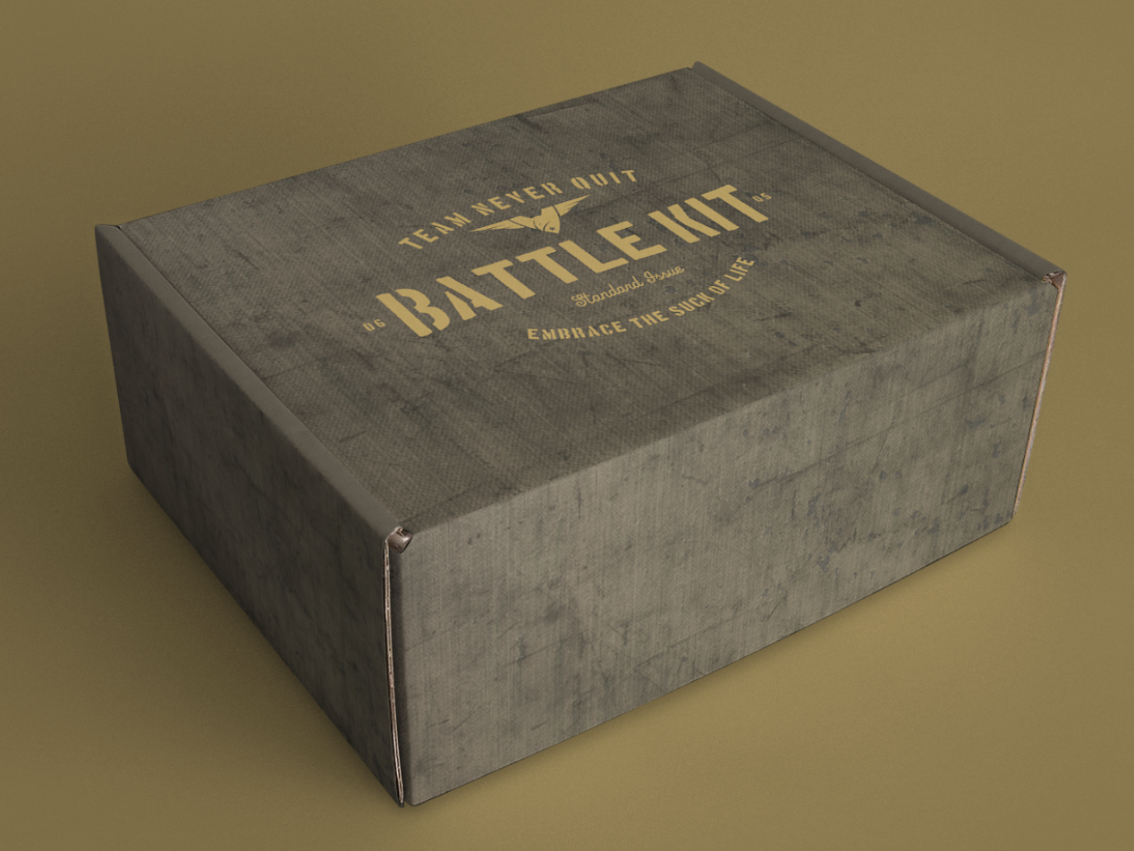 Team Never Quit Battle Kit packaging design by Beefy Marketing