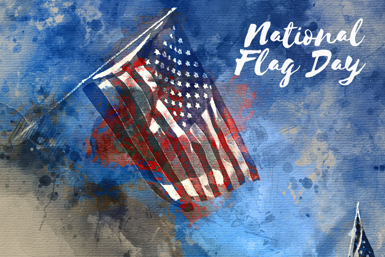 National Flag Day watercolor social graphic by Beefy Marketing