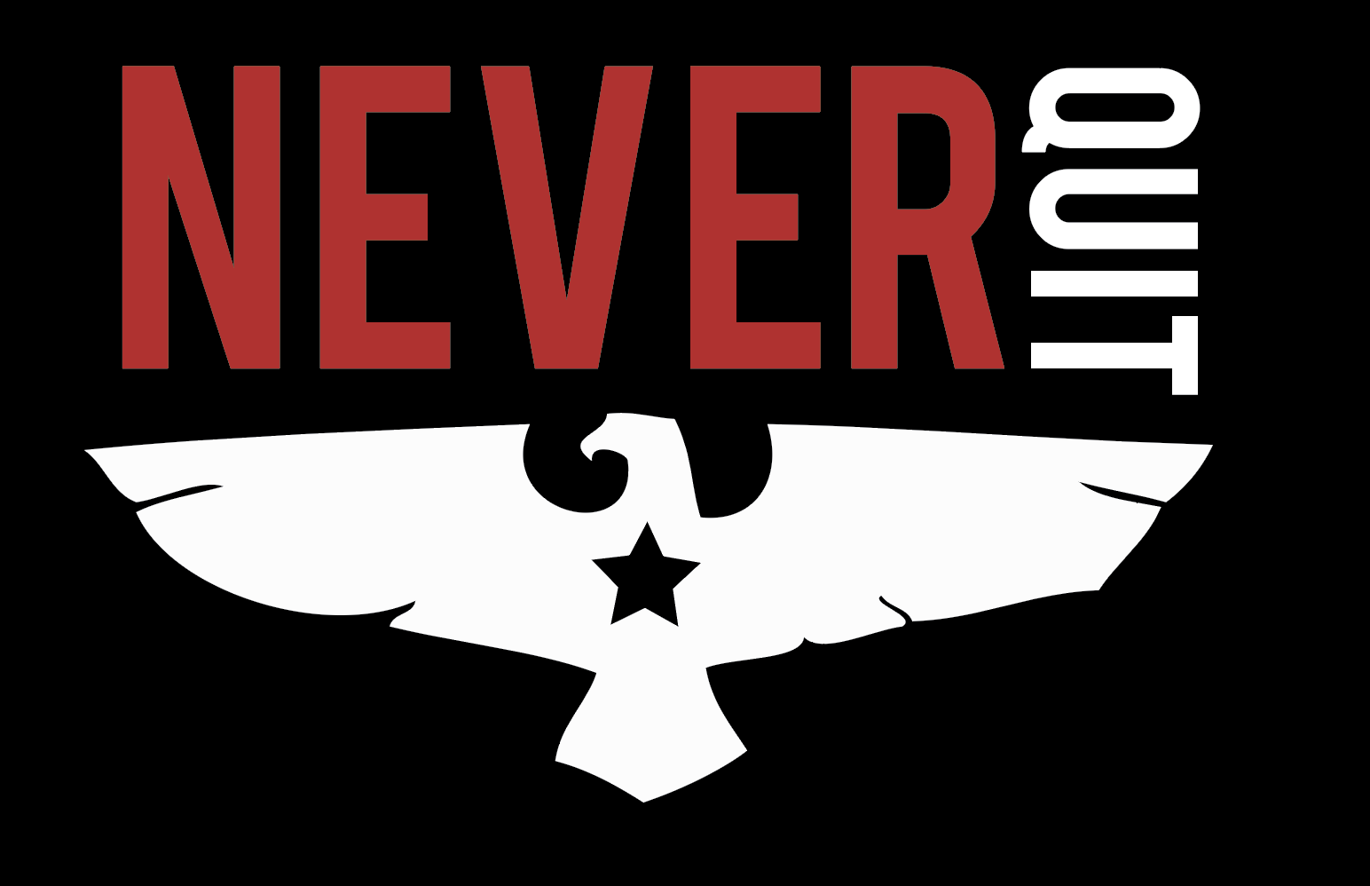 Team Never Quit logo — Never Quit eagle mark designed by Beefy Marketing