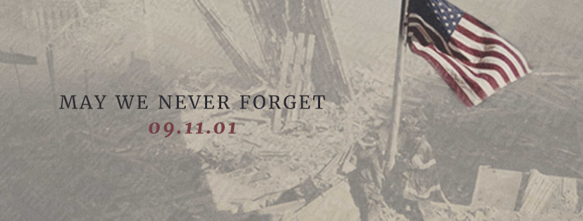 May We Never Forget 09.11.01 — Facebook banner by Beefy Marketing