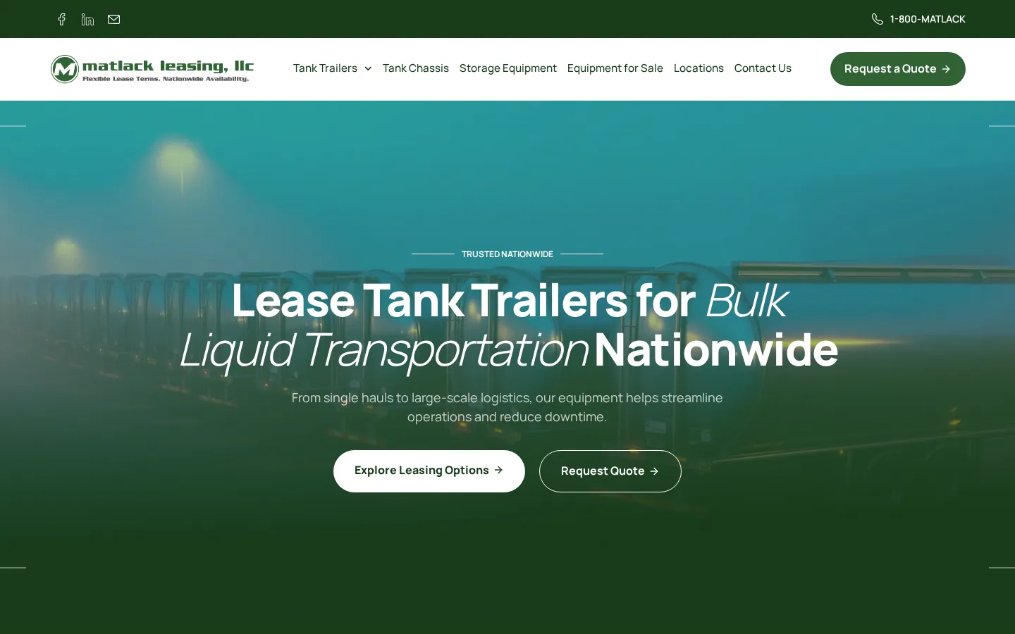 Redesigned Matlack Leasing homepage on desktop by Beefy Marketing