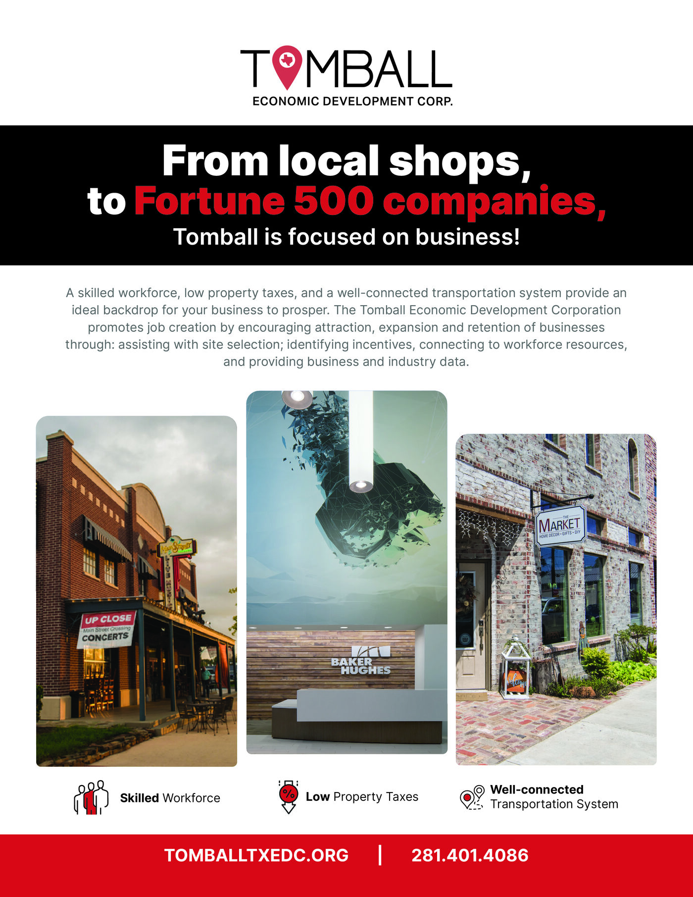 Tomball EDC full-page print ad