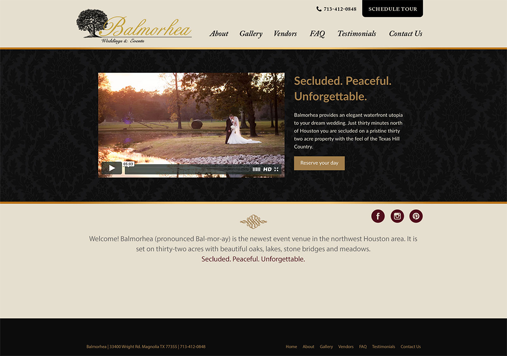 Balmorhea Events Wedding Venue Website Design